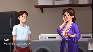 BIG BOOBED MILF STEPMOM WAS SURPRISED! I FUCK HER WHILE DOING LAUNDRY