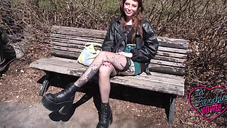 Euro Slut Fucked Good After Flashing in Public!