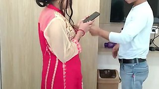 Indian girlfriend with big natural tits fucked hard in Oyo room on New Year's - rough doggy style sex with Amanraza9 and Baby Kajal