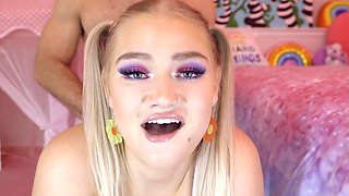 Dirty dudes Charles & Harley dominate young hotties with blonde locks and piggy tails