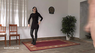 The Beautiful Dyanna Kicks the Slave
