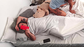 I masturbate in front of my horny stepfather and we make a video.