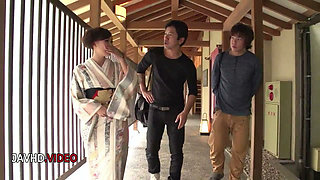 Outdoor Bliss: Aoi Mizuno's Sultry Threesome Blowjob Delight