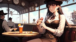 A sloppy hardcore maid takes a steampunk juices bath for