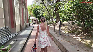 Hot Stepmother Provokes Her Naïve Stepbrother During a Walk in the Park. When They Get Home the Woman Wants His Cock