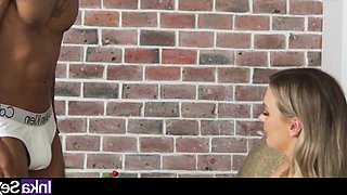A mature Russian educator scolds a young Black man with a large penis, instructing him to penetrate