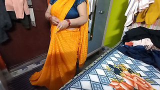 New young girl wearing a saree.