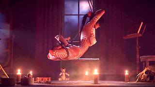 Lara Croft Bondage - Show with Monster