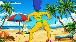 Beach Bitch 2: Pussy Full of Cum. Cartoon Simsons Parody.