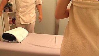 Goodly Japanese chick gets massaged on a hidden camera