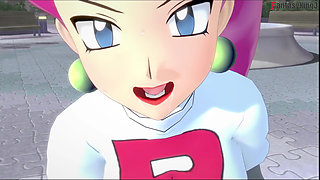 Jessie Rocket Blowjob on the Park - Poketmonster