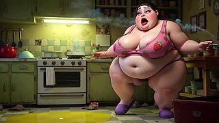 Smoking Pregnant BBW Pisses on Floor - Horny with Massive Belly