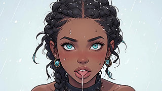 Gorgeous Afro Women in the Cold of Winter part 2, Hentai, artificial intelligence, animation, uncensored