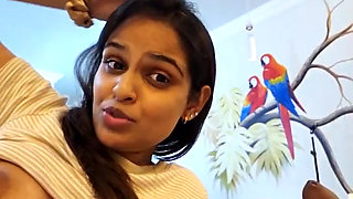 Hot indian wife and husband answer questions in video call