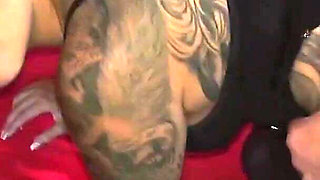 Tattooed Slut Blows Multiple Cocks in Car and Gets Her Face Covered in Cum