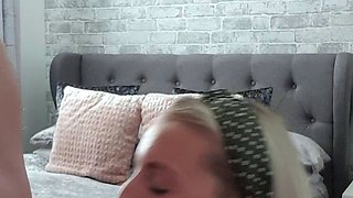 Sexy blonde teen blowjob and gangbanged then creampied
