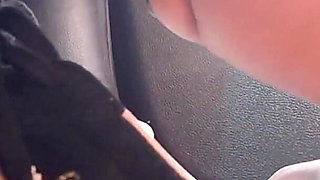 Barefoot Passenger Blue Toes Foot Play While Riding in the Car