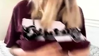 Sexy blonde college teen babe cam sex