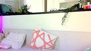 Innocent Busty blonde fingering and toying pussy