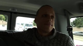 Curly Babe In the Car