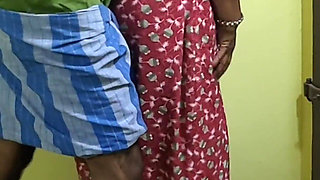 Mature Maid Is Bending Over and Cleaning the House When a Young Bull Touches Her and Has Sex with Her, Her Moan in Pleasure.