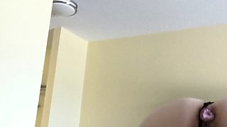 Large amateur cam woman uses two of her toys to masturbate