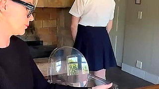 MILF Tutor Canes Ditzy Student