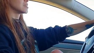 Amateur milf car outdoor handjob