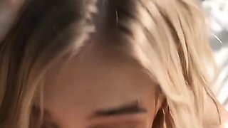 Brunette bar cum facial, schoolgirl blowjobs by fireplace