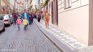 Bella radiates sensual public passion through intimate outdoor nude desire