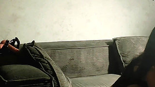 Real Lesbian Strap-on Session on the Couch