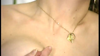 Blonde lesbians wearing high heels licking and dildoing each others pussy