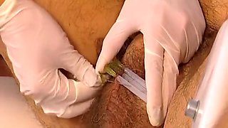 Dominatrix Probes Bound Slave Cock In Bdsm Exam - Blonde Nurse And Stella Cruella