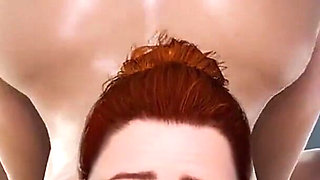 Horny Redhead Office Slut Takes Hard Anal and Swallows Cum From Her Ass