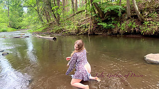 Sexy Moves in a Torn Dress in the Forest and Water