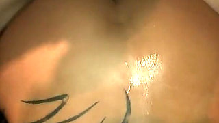 Filthy Brunette Blows in Bathroom Gangbang and Gets Facial Cum