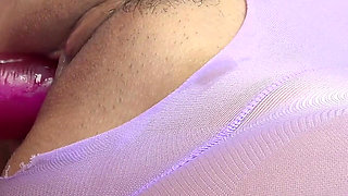 Isabel Love Toys Her Twat in Purple Tights
