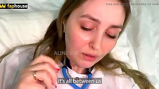 Russian Nurse Alina Rai Anal Fuck - Married Patient Pussy & Ass Creampie in Private Clinic