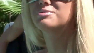 Beautiful blonde teen fucks and swallows cum