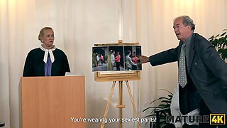 Mature4k. senior elle with Huge Tits banged her gardener in doggy and completed up in court