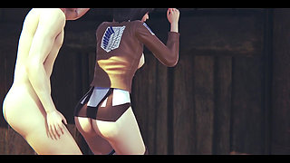 On Titans Hentai - Mikasa Fingering to Orgasm Then Fucked with Creampie - Manga Anime Japanese Asian Game Porn