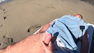 Risky Blowjob on the Beach From Stranger Hot MILF