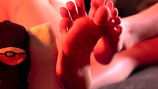 Fair-skinned, Tattooed Girls Rubbing and Licking Each Other's Little Feet.