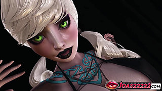 Sexy Anime Girl Witch Elsa: 3D Halloween Hentai with Fingering, Licking, and Squirting!