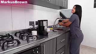 Big Cock BBC Boss Fucks Tight Pussy Petite Latina Maid Camila Henao Hardcore