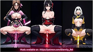 Tifa Lockhart And Hentai Anime - Ai Generated - Hentai - Tifa, Aerith And 2b - Jedi