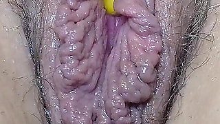 Closeup Big Fat Pussy & Clit Play - Vibrator Orgasm
