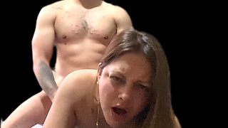 Fucking my slutty lover's pussy on her husband's bed and she makes me cum hard inside her