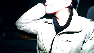 Brunette Fingers Herself Deep in Dark Car