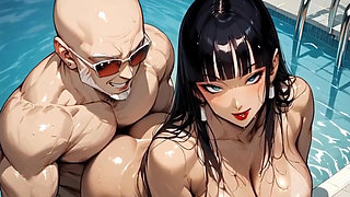 Hot Father-in-law Calls His Old Friends Over to Fuck His Daughter-in-law.